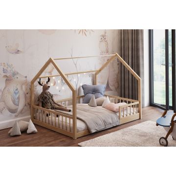 Kids House Bed with Safety Rail – Floor‑Level Montessori Bed