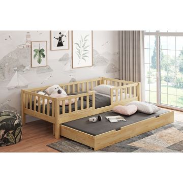 Bosse Duo Montessori Raised Bed with Storage Drawer & Safety Rail 