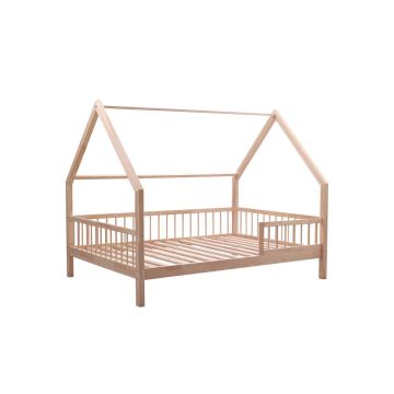 Kids House Bed with Safety Rail – 20 cm Raised Montessori Bed
