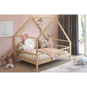Beautiful Wooden Play Bed with Safety Barriers – Raised